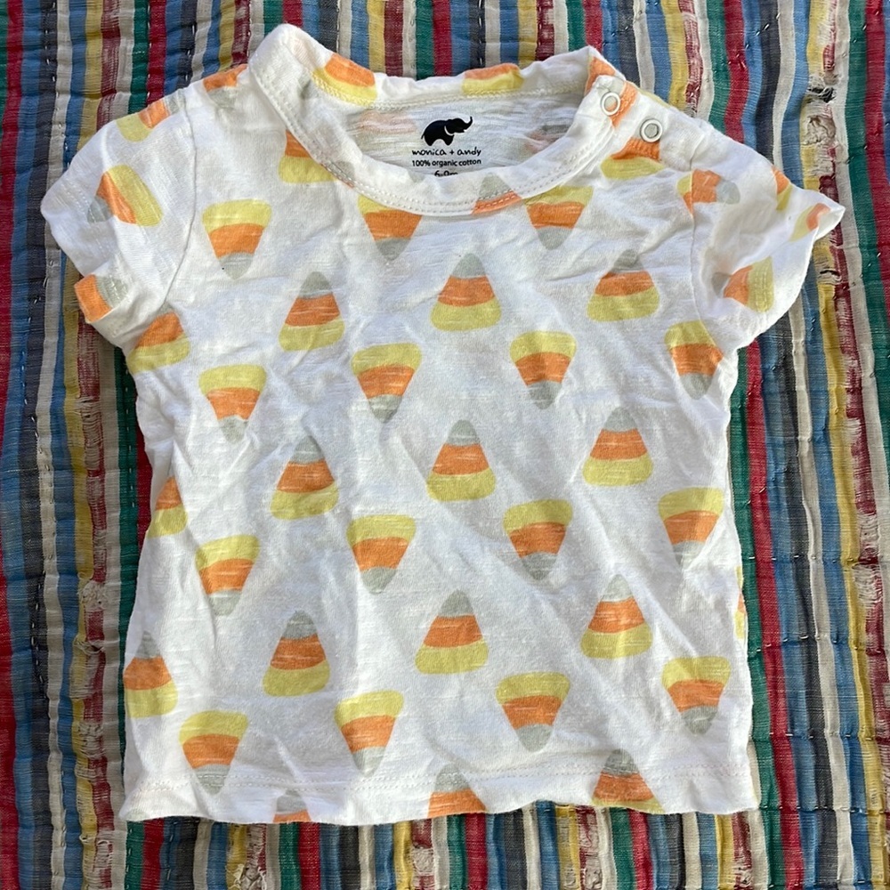 Monica + Andy Candy‎ Corn Print Halloween Baby T-Shirt - Like New
